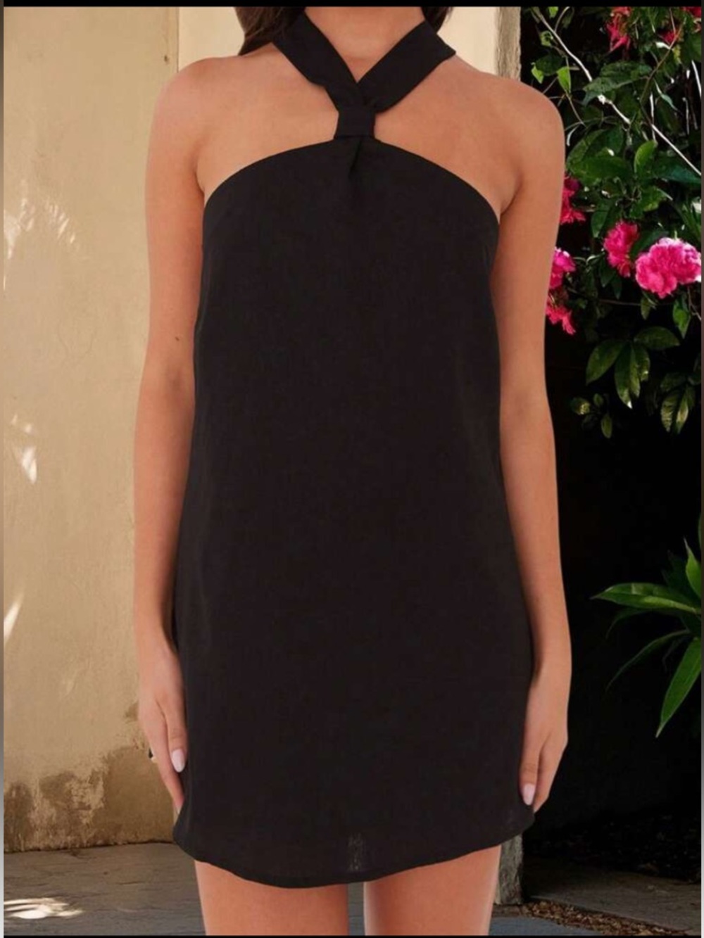 Black Halter Neck Mini Dress